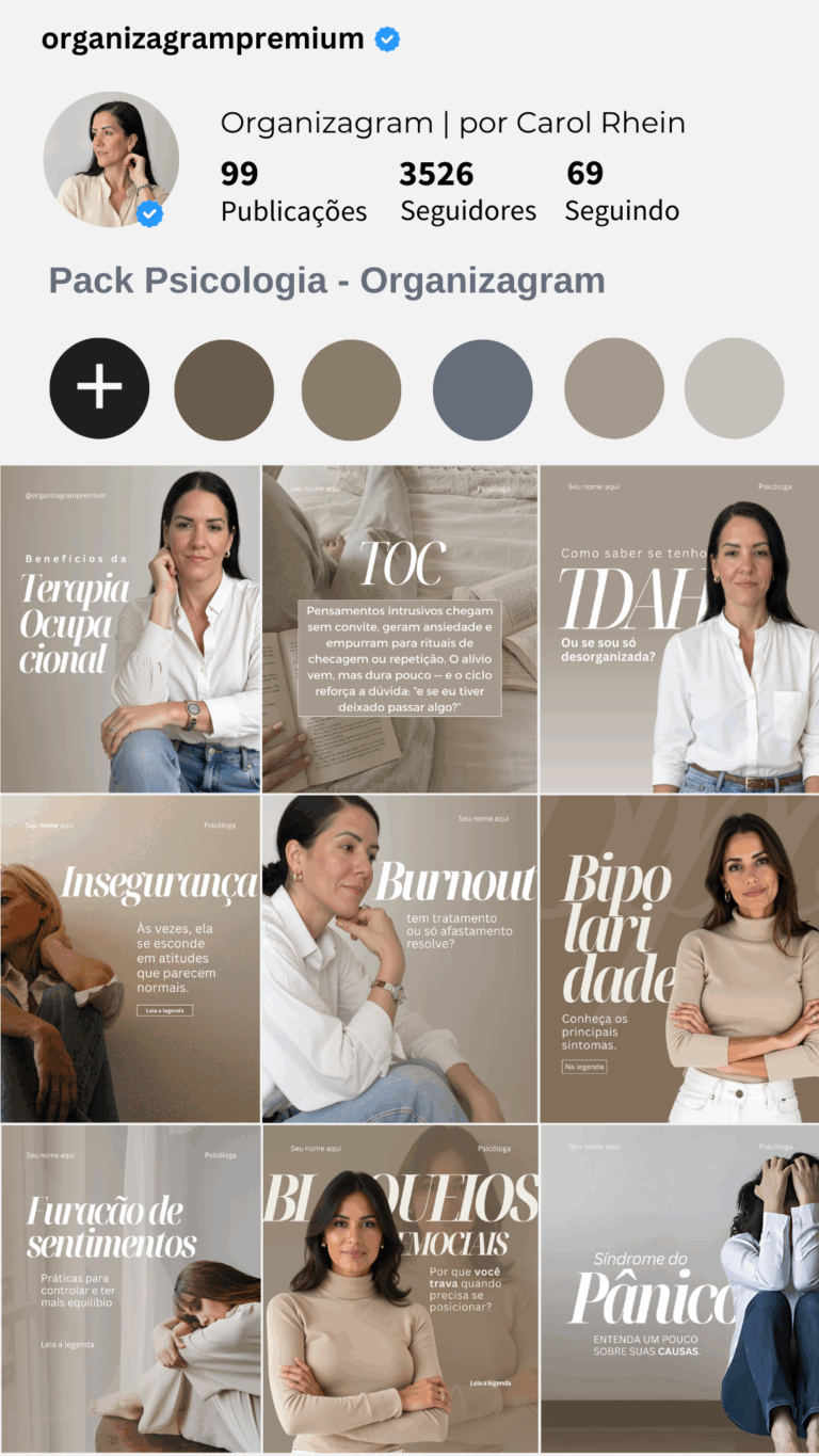 Instagram Template - Pack Psicóloga