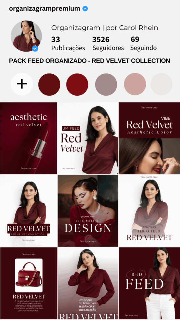 TEMPLATES INSTAGRAM PACK CANVA red velvet