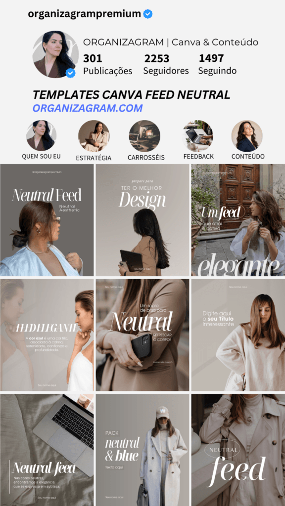 TEMPLATES INSTAGRAM PACK CANVA NEUTRAL